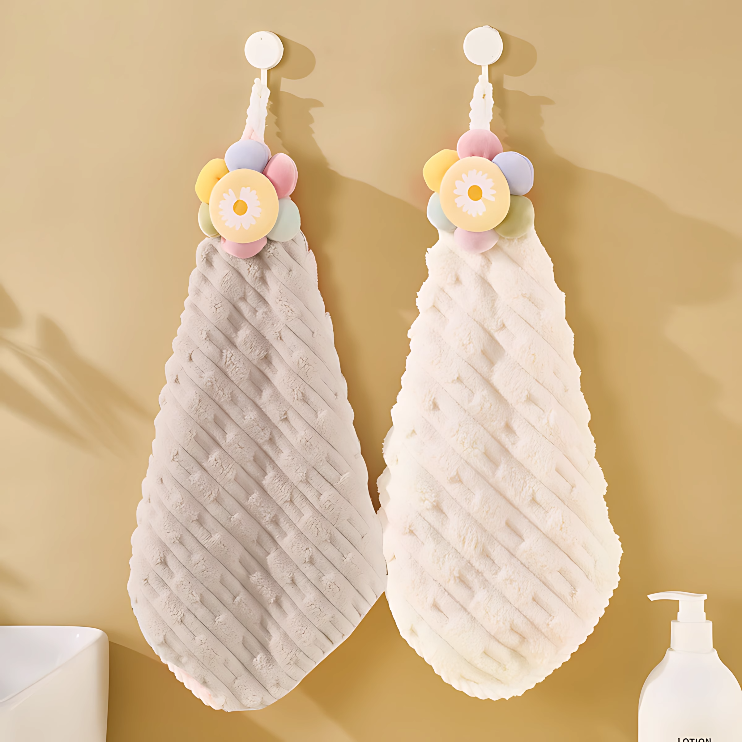 太阳花擦手毛巾挂式厨房卫生间吸水布速干可爱儿童毛巾加厚擦手巾,淘宝优惠券,粉丝福利购,淘宝优惠卷