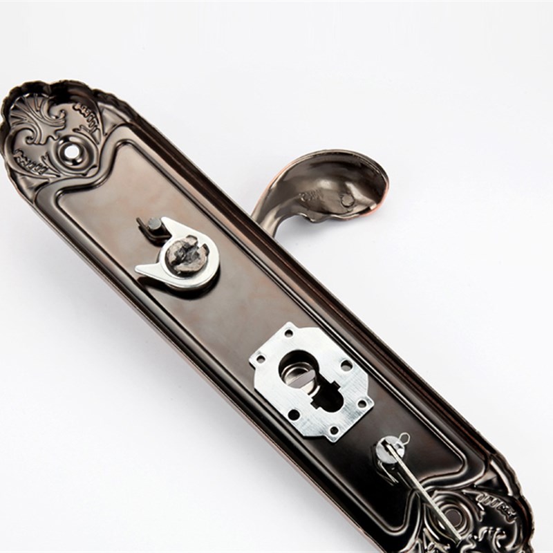 防盗门拉手红古铜把手执手复古简约门锁铝合金门入户W门双开大门 - 图1