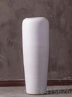 正品北别欧现代简约落地大瓶摆件客陶厅插花酒店墅样板间白色罐装