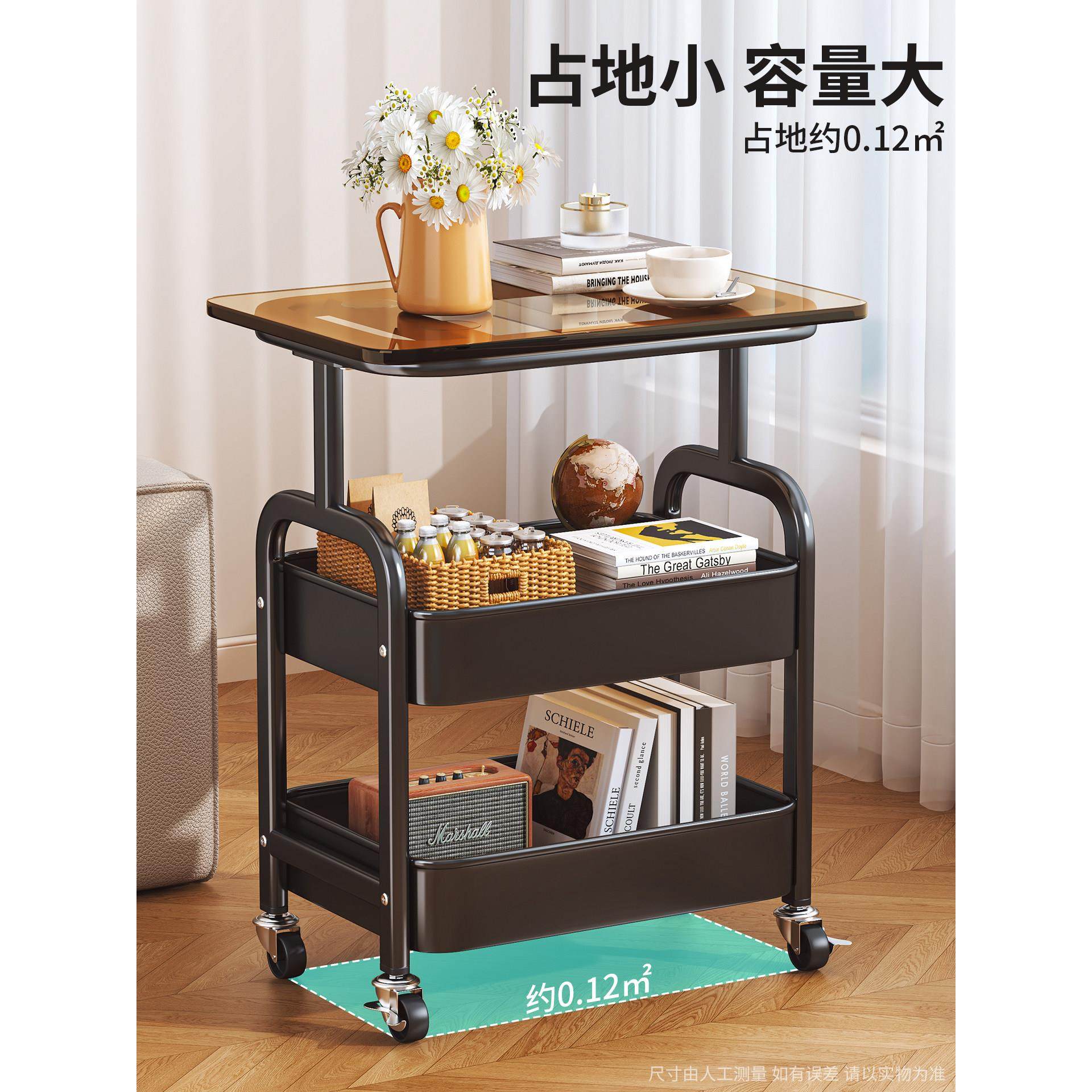 中古置物架落地小推车收纳床头柜客厅沙发边几零食整理架家用茶几,淘宝优惠券,粉丝福利购,淘宝优惠卷