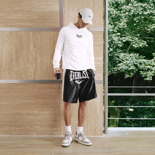 白客同款美国EVERLAST散打拳击裤男搏击训练五分裤健身运动短裤女 - 图1