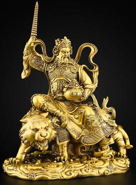 赵公明财神铜像吴财神赵公明财神骑虎铜像祭拜大型五行铜像饰品