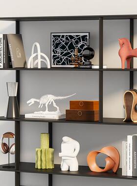 高级感意式现代简约书柜置物架摆件家居客厅壁柜样板间小众装饰品