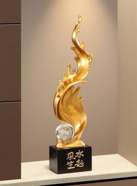 风生水起轻奢高级感摆件客厅玄关装饰品办公室工艺品现代高档礼品
