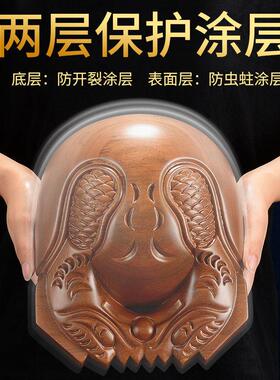 藏村解压木鱼实木家用 原木打击乐器道家敲木鱼 静心敲打木雕摆件