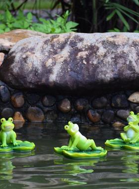 户外彷真浮水青蛙天鹅雕塑摆件花园庭院公园假山喷泉鱼缸鱼池装饰