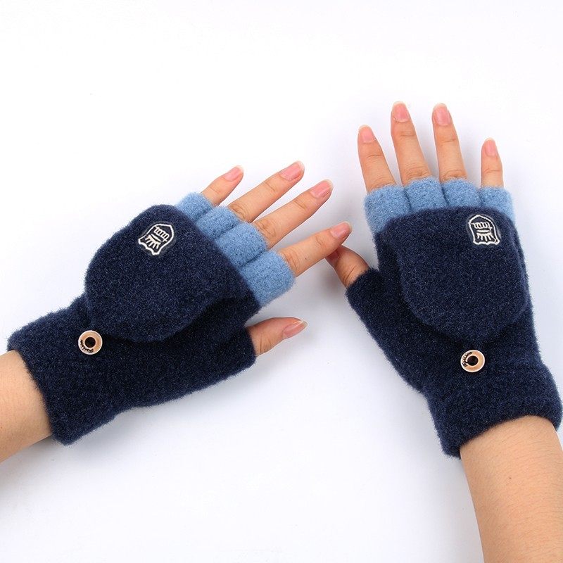 6-15岁男童手套冬天保暖加绒加厚儿童半指翻盖男孩学生写字8大童9,淘宝优惠券,粉丝福利购,淘宝优惠卷