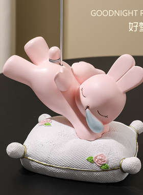兔子摆件轻奢少女心儿童房间家居装饰品卧室桌面摆设治愈可爱礼物