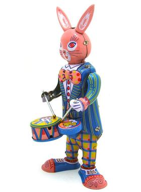 MS298兔子打鼓机器人成人收藏品创意礼品铁皮工艺品