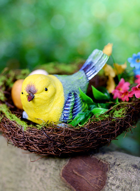 优选庭院花园阳台装饰家居客厅电视柜创意礼物仿真小鸟树脂工艺品