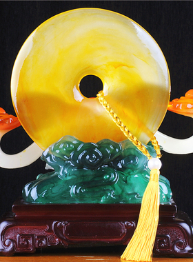 优选平安扣玉如意摆件 大号客厅办公室玄关电视酒柜结婚装饰 乔迁