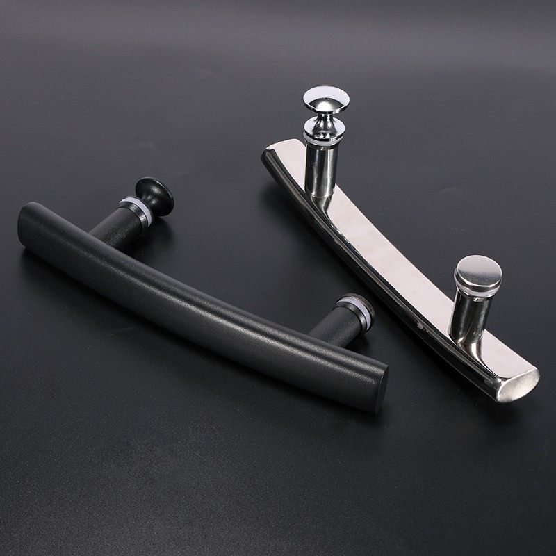 淋浴房拉手圆弧浴室门把手不锈钢304卫生间玻璃门移门把手孔距145 - 图0