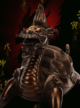 优选慈风阁风水纯铜龙龟摆件龙头龟母子龟招财鎮宅办公室客厅送梅