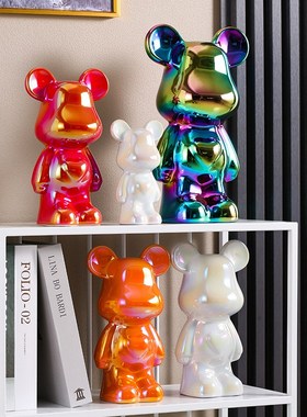 优选轻奢潮流暴力熊摆件创意爱心暴力熊客厅电视柜落地存钱罐家居