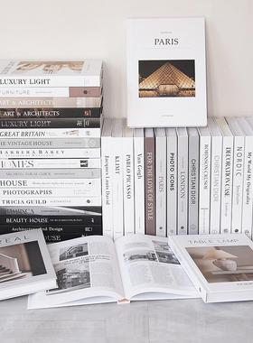 27CM简约现代装饰书 精装黑白灰道具书 样板房装饰真书陈列摆件