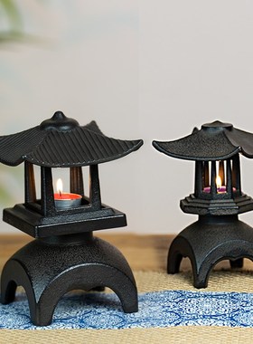 日式铸铁香塔仿古宫灯雪见灯烛台禅意建筑长安灯茶室民宿空间摆件