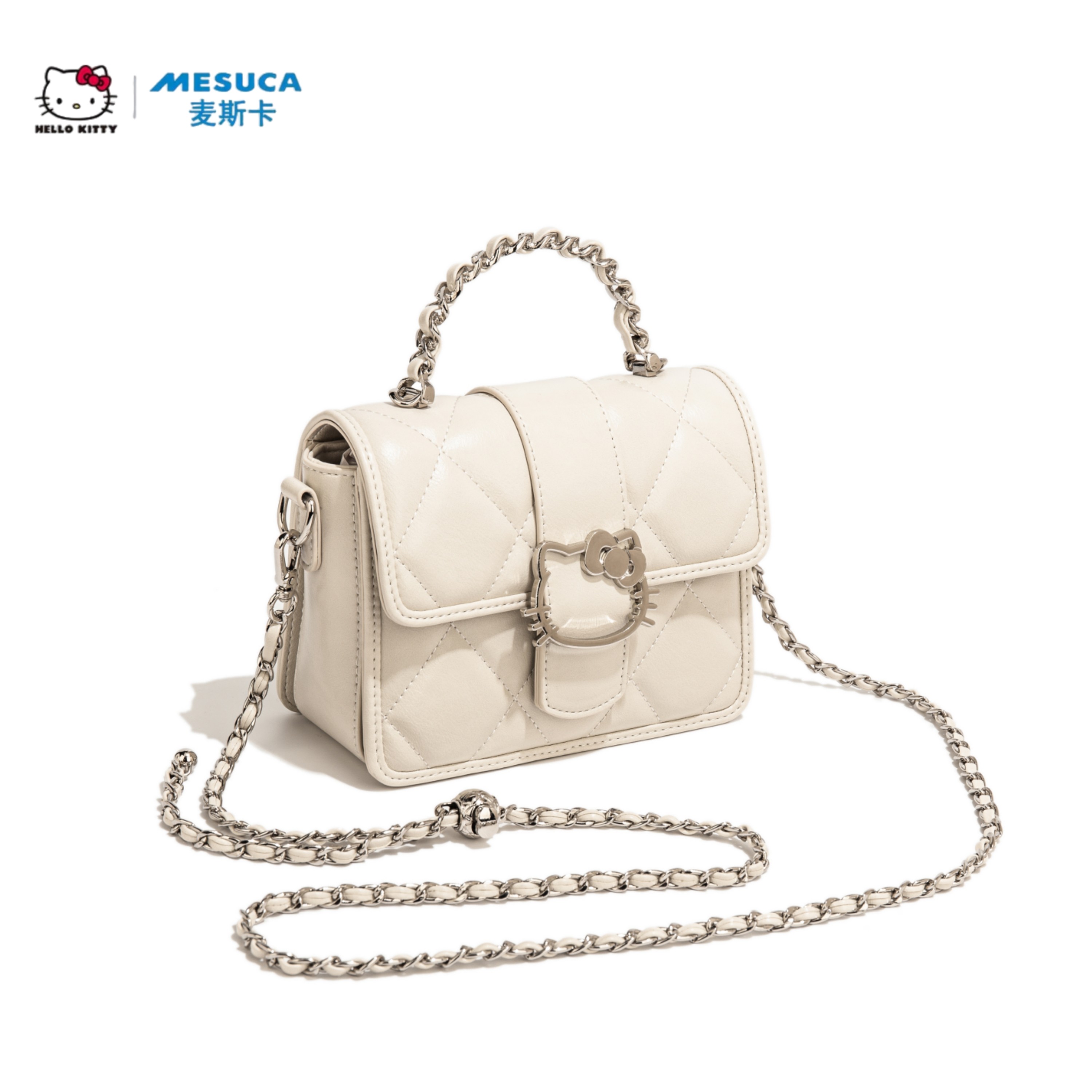 三丽鸥HelloKitty小方包菱格链条单肩包包女ins高级感手提斜挎包,淘宝优惠券,粉丝福利购,淘宝优惠卷