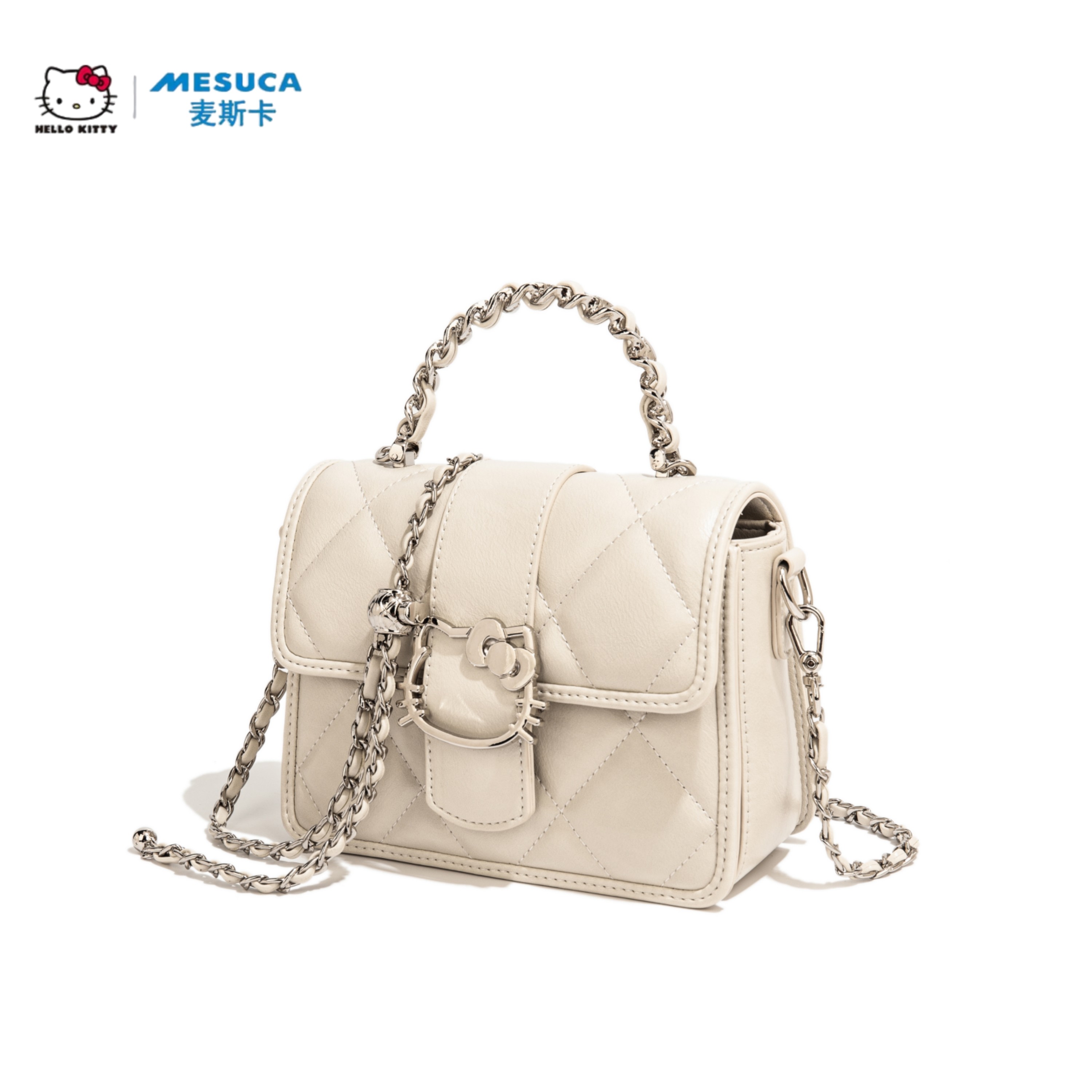 三丽鸥HelloKitty小方包菱格链条单肩包包女ins高级感手提斜挎包,淘宝优惠券,粉丝福利购,淘宝优惠卷