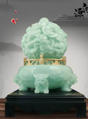 九龙转乾坤鼎摆件家居客厅电视柜办公室饰品开业乔迁工艺礼品