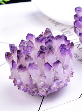 厂家天然紫水晶簇 原石矿标办公室家居水晶装饰工艺品摆件