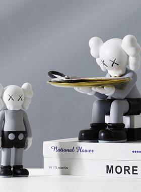 创意轻奢高档暴力熊玄关入户进门口放钥匙收纳托盘装饰品小号摆件