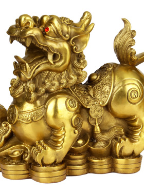 铜金钱貔貅摆件