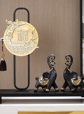 进门玄关新中式福鹿摆件招财客厅电视柜装饰创意家居办公乔迁礼品