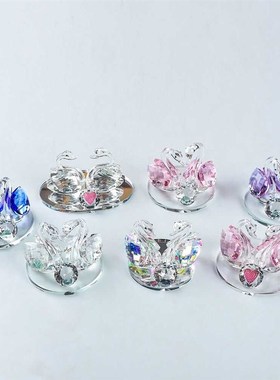 创意水晶天鹅新居结婚送礼品礼物新婚客厅电视酒柜摆件家居装饰品