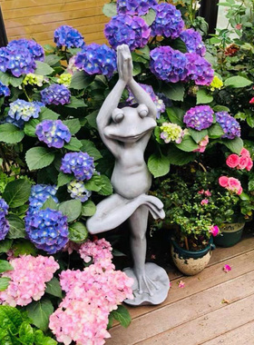 花园摆件户外庭院田园装饰品雕塑创意卡通动物树脂玻璃钢青蛙摆件