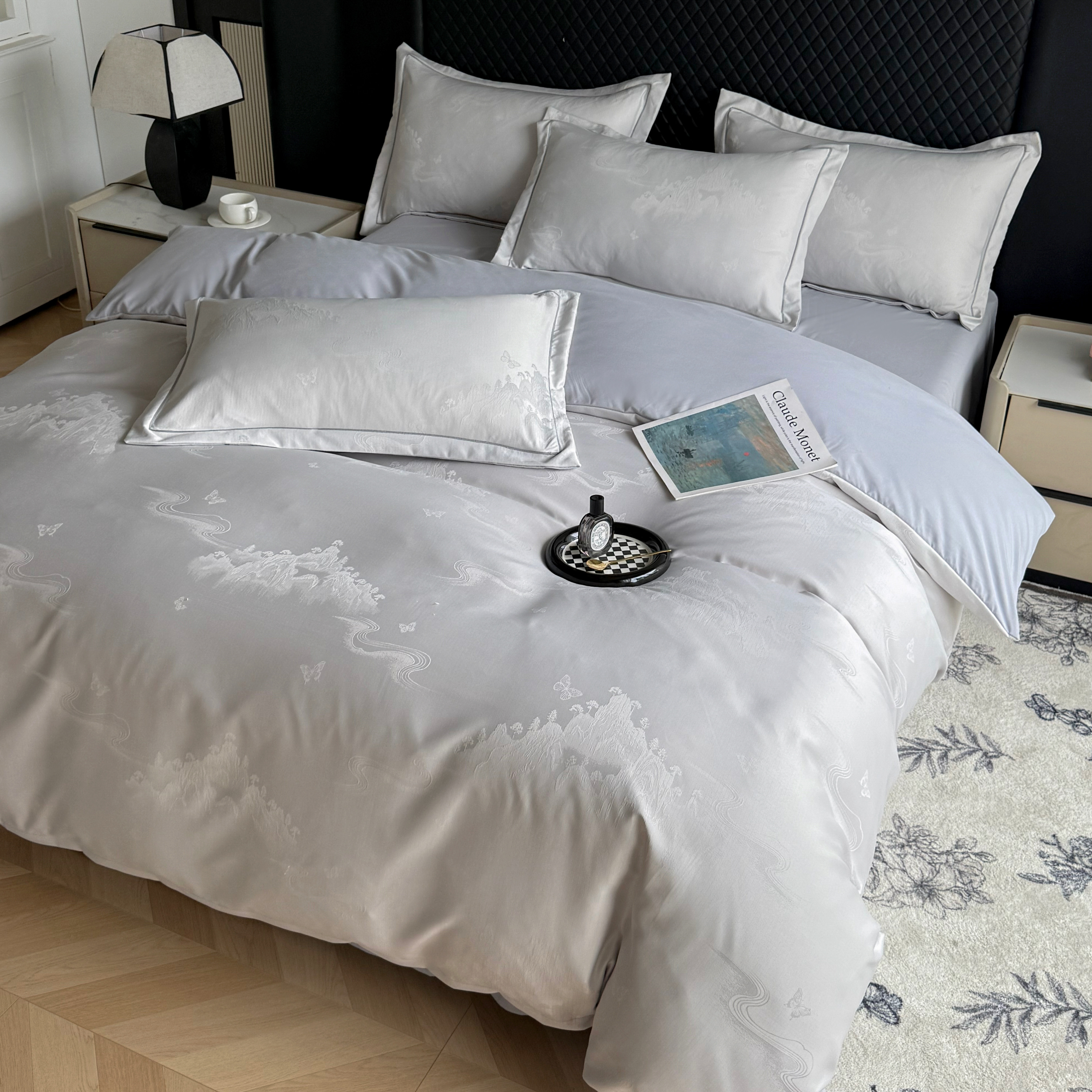 HD金丝银线四件套新款奢华宋锦缎大提花床上用品温暖柔好睡眠