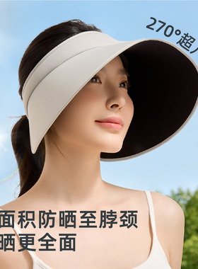 敬蚕冰丝大檐显脸小防晒空顶帽