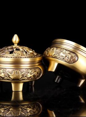 卓豪铜聚宝盆麒麟式铜三足香炉饰品