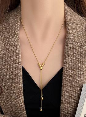 钛钢秋冬毛衣项炼高级感轻奢小众时尚长款毛衣炼百搭女款2025新款