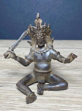 仿古铜器欢喜佛像菩萨一对尼泊尔藏密佛像密宗明王家居供奉佛摆件