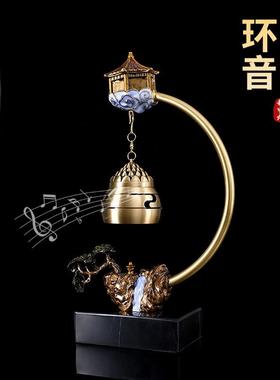 新中式禅意香炉摆件家用室内香薰炉茶道客厅玄关音响沉香工艺铜炉