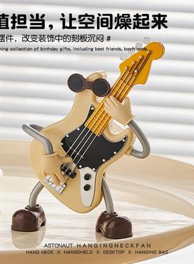 创意吉他八音盒音乐盒桌面儿童房装饰摆件书柜高级感男孩生日礼物