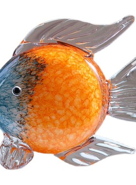 手工幻彩琉璃鱼摆件轻奢客厅装饰品年年有鱼乔迁新居