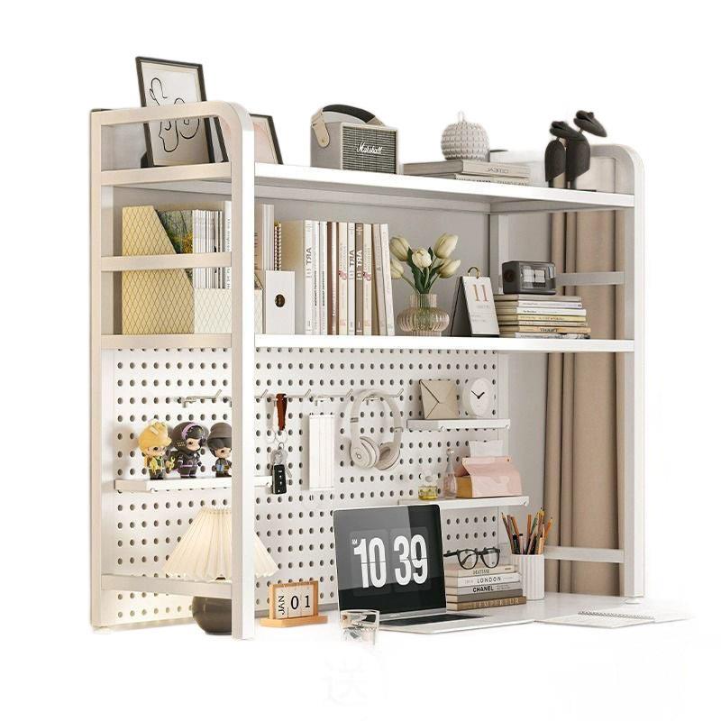 Desktop perforated board bookshelf multi-layer storage rack iron desk storage rack student dormitory public storage rack