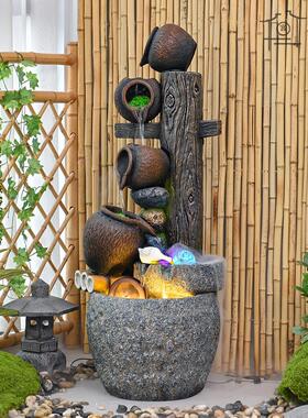 假山流水摆件循环水客厅阳台财富喷泉风水轮庭院水景布局鱼塘装饰