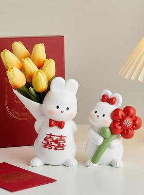情侣兔子摆件朋友新婚礼物送新人高档实用送闺蜜姐妹订婚结婚礼品