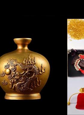 黄铜防火龙瓶厨房火天安门西北角干卦位置招财家装工艺品龙摆件