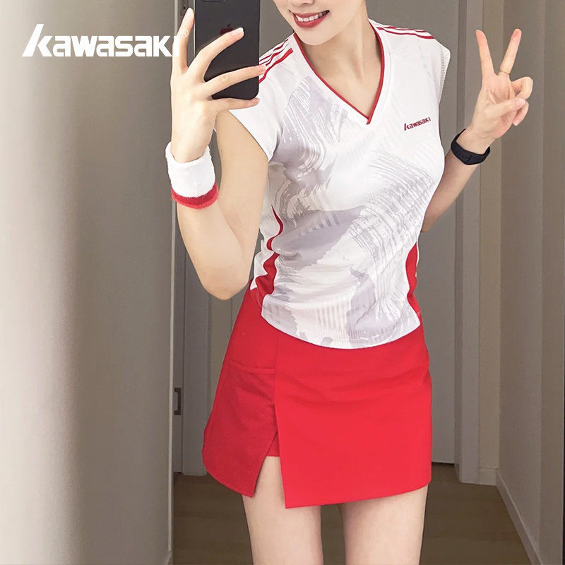 kawasaki川崎羽毛球服男女运动套装飞天速干衣运动短袖T恤短裤,淘宝优惠券,粉丝福利购,淘宝优惠卷