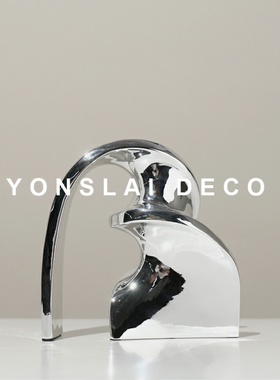 现代简约抽象拱形雕塑摆件样板间售楼处J客厅卧室玄关软装饰品摆