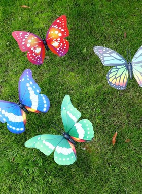 30CM园艺插杆仿k真蝴蝶 40CM森系盆景插花绿植森系装饰道具工艺品