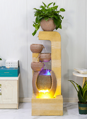 家居会所客厅创意流水喷泉摆件招财加湿庭院室内工艺加Z湿雾化水