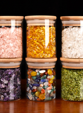 水晶消磁石天然消原石摆件碎石优质家居装饰五彩石Z桌面橄榄石