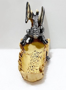 优选独立站新款巴佛灭巴风特龙雕塑摆件 骷髅獠牙树脂工艺品 baph