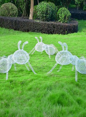 优选园林景观不锈钢镂空蚂蚁雕塑户外房地产小区草坪动物昆虫装饰