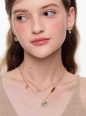 小马钱钱马年铜钱锁骨链本命年