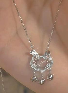 新中式小兔子平安锁项炼女轻奢小众兔耳朵铃铛锁骨炼闺蜜生日礼物